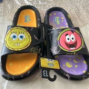 Slide Sandals -size 13 men’s Black, Orange, Purple